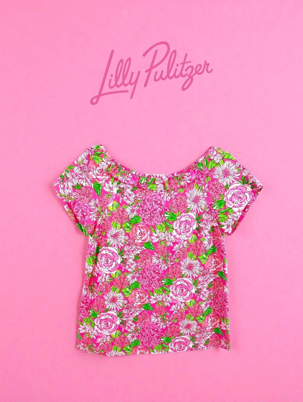 NWT - Lilly Pulitzer Shandy Top Short Button-Up Blouse – Sz 0 Between the Lines